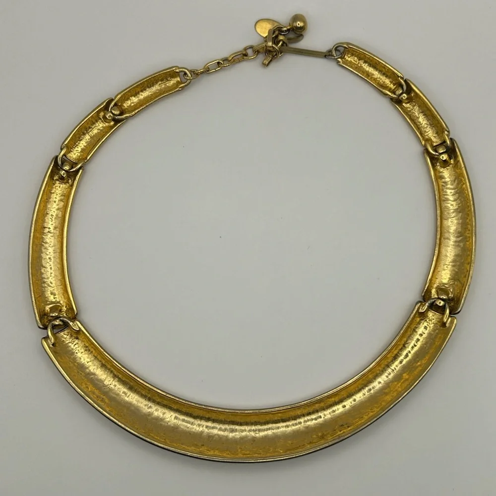 Vintage Les Bernard Elegant Goldtone Collar Necklace - Picture 3 of 4